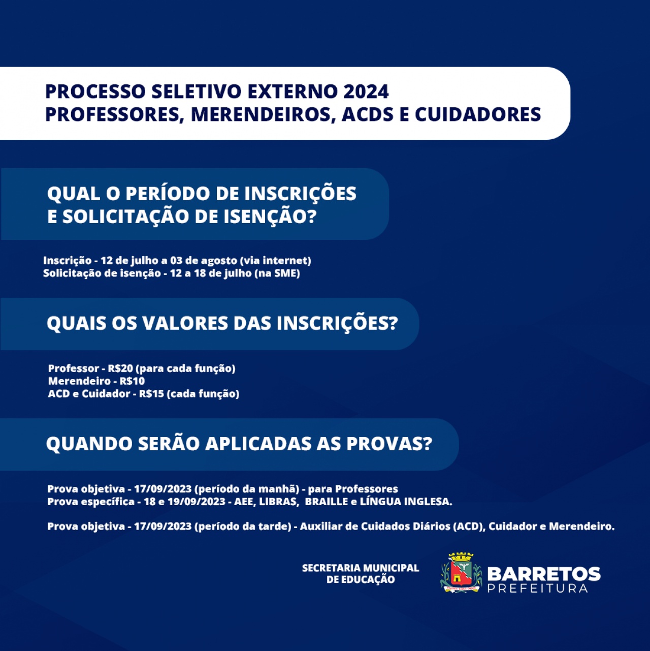 SME/SP abre inscrições para CONTRATAÇÃO de Professores de Ensino